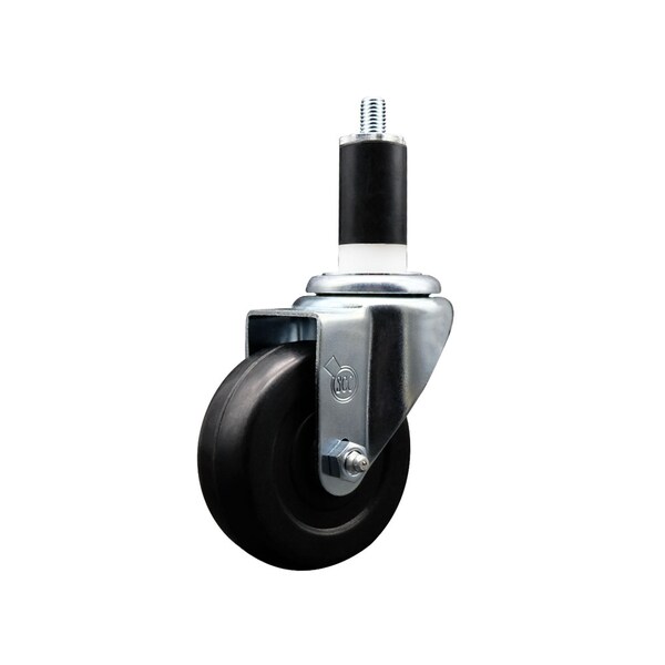 Service Caster 3.5'' SS Soft Rubber Wheel Swivel 1-3/8'' Expanding Stem Caster SCC-SSEX20S3514-SRS-138 - main